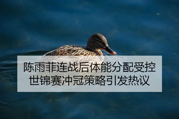 陈雨菲连战后体能分配受控 世锦赛冲冠策略引发热议